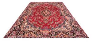 Tappeto Kerman Medaglione Floreale Rosso Blu Scuro 246x340 Cm