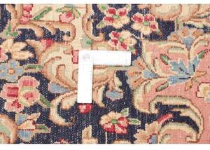 Tappeto Kerman Medaglione Floreale Rosso Blu Scuro 253x344 Cm