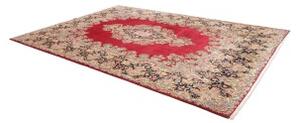 Tappeto Kerman Medaglione Floreale Rosso Blu Scuro 253x344 Cm