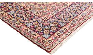 Tappeto Kerman Medaglione Floreale Rosso Avorio 245x362 Cm
