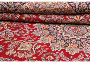 Tappeto Kerman Medaglione Floreale Rosso Avorio 245x362 Cm