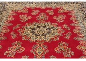 Tappeto Kerman Medaglione Floreale Rosso Blu Scuro 235x316 Cm