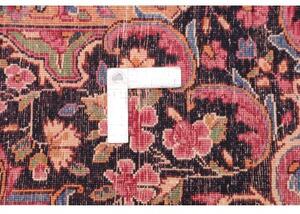Tappeto Kerman Medaglione Floreale Rosso Blu Notte 251x336 Cm