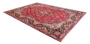 Tappeto Kerman Medaglione Floreale Rosso Blu Scuro 246x340 Cm