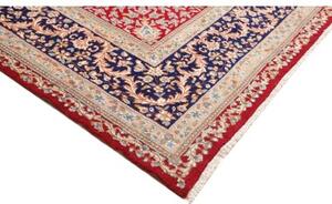 Tappeto Kerman Medaglione Floreale Rosso Blu Scuro 300x402 Cm