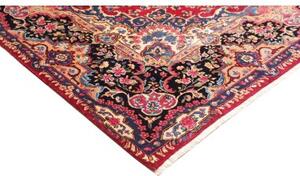 Tappeto Kerman Medaglione Floreale Rosso Blu Scuro 246x340 Cm