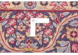 Tappeto Kerman Medaglione Floreale Rosso Avorio 245x362 Cm