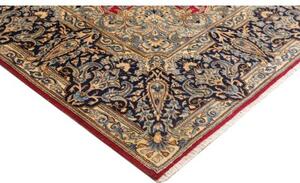 Tappeto Kerman Medaglione Floreale Rosso Blu Scuro 235x316 Cm