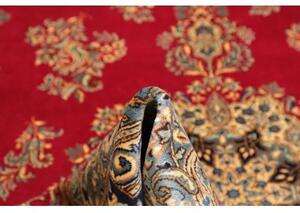 Tappeto Kerman Medaglione Floreale Rosso Blu Scuro 235x316 Cm