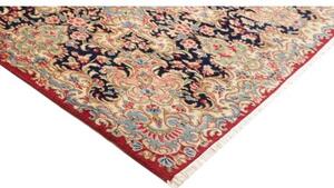 Tappeto Kerman Medaglione Floreale Rosso Blu Scuro 253x344 Cm