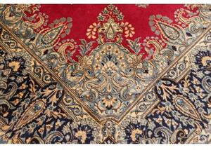 Tappeto Kerman Medaglione Floreale Rosso Blu Scuro 235x316 Cm