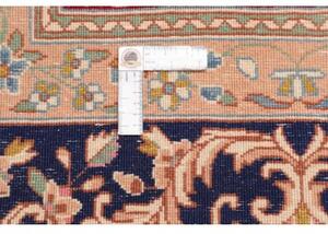 Tappeto Kerman Medaglione Floreale Rosso Blu Scuro 300x402 Cm