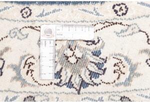 Tappeto Nain Kashmar Medaglione Floreale Blu Avorio Rotondo 145x145 Cm
