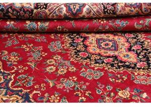 Tappeto Kerman Medaglione Floreale Rosso Blu Notte 251x336 Cm
