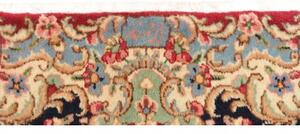 Tappeto Kerman Medaglione Floreale Rosso Blu Scuro 253x344 Cm