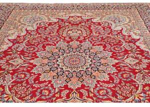 Tappeto Kerman Medaglione Floreale Rosso Avorio 245x362 Cm