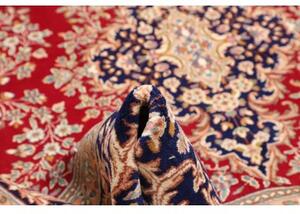 Tappeto Kerman Medaglione Floreale Rosso Blu Scuro 300x402 Cm