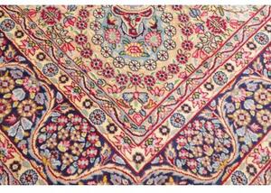 Tappeto Kerman Medaglione Floreale Rosso Avorio 245x362 Cm