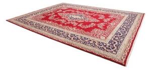 Tappeto Kerman Medaglione Floreale Rosso Blu Scuro 300x402 Cm