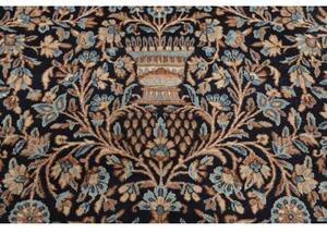 Tappeto Kerman Floreale Blu Scuro Beige 393x525 Cm