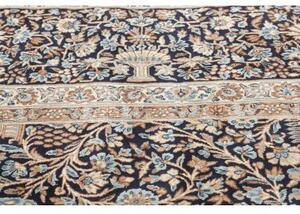 Tappeto Kerman Floreale Blu Scuro Beige 393x525 Cm