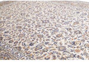 Tappeto Kashan Floreale Avorio Blu 294x398 Cm