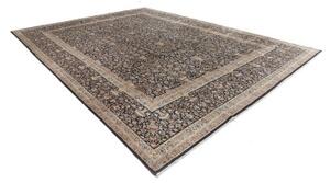 Tappeto Kerman Floreale Blu Scuro Beige 393x525 Cm