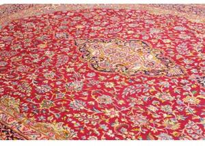 Tappeto Kerman Medaglione Floreale Rosso Blu Scuro 288x386 Cm
