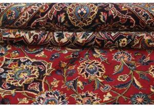 Tappeto Kashan Medaglione Floreale Rosso Blu Scuro 355x487 Cm