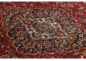 Tappeto Kashan Medaglione Floreale Rosso Blu Scuro 355x487 Cm