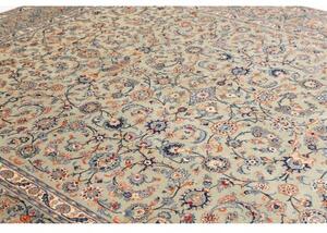 Tappeto Kashan Floreale Avorio Blu 275x385 Cm