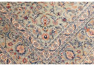 Tappeto Kashan Floreale Avorio Blu 275x385 Cm
