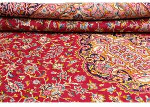 Tappeto Kerman Medaglione Floreale Rosso Blu Scuro 288x386 Cm