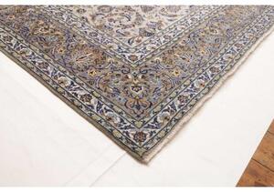 Tappeto Kashan Floreale Avorio Blu 294x398 Cm