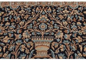 Tappeto Kerman Floreale Blu Scuro Beige 393x525 Cm