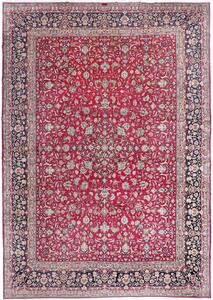 Tappeto Kerman Floreale Rosso Blu Scuro 360x517 Cm