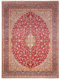 Tappeto Kerman Medaglione Floreale Rosso Blu Scuro 288x386 Cm