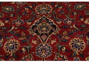 Tappeto Kashan Medaglione Floreale Rosso Blu Scuro 355x487 Cm