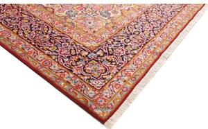 Tappeto Kerman Medaglione Floreale Rosso Blu Scuro 288x386 Cm