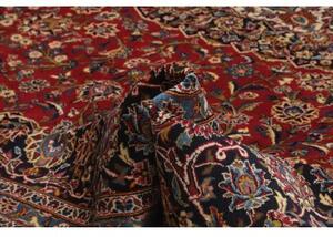 Tappeto Kashan Medaglione Floreale Rosso Blu Scuro 355x487 Cm