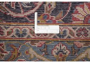 Tappeto Kashan Medaglione Floreale Rosso Blu Scuro 355x487 Cm