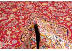 Tappeto Kerman Medaglione Floreale Rosso Blu Scuro 288x386 Cm