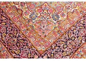 Tappeto Kerman Medaglione Floreale Rosso Blu Scuro 288x386 Cm