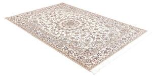 Tappeto Nain 6la Medaglione Floreale Avorio Blu 158x226 Cm