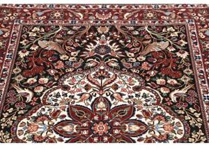 Tappeto Ilaam Medaglione Floreale Rosso Scuro Avorio 107x154 Cm