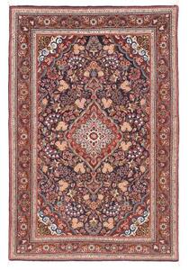 Tappeto Ilaam Medaglione Floreale Blu Scuro Rosso 111x164 Cm