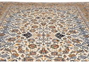 Tappeto Kashan Floreale Avorio Blu 271x395 Cm