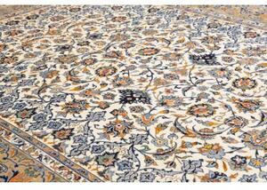 Tappeto Kashan Floreale Avorio Blu 271x395 Cm