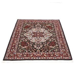 Tappeto Ilaam Medaglione Floreale Rosso Scuro Avorio 107x154 Cm