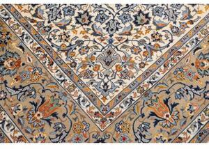 Tappeto Kashan Floreale Avorio Blu 271x395 Cm